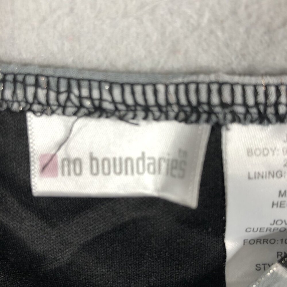 Y2K No Boundaries Top Juniors 11 Black Gray Metallic Babydoll Milkmaid Mod 90s - Picture 8 of 16
